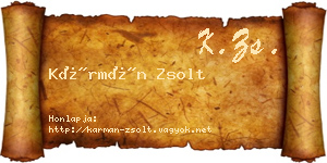 Kármán Zsolt névjegykártya